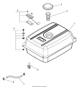Fuel Tank Diagram and Parts List for 030409-01 9000EA Briggs and Stratton Generator